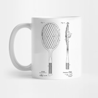 Tennis Racket Vintage Patent Hand Drawing Mug